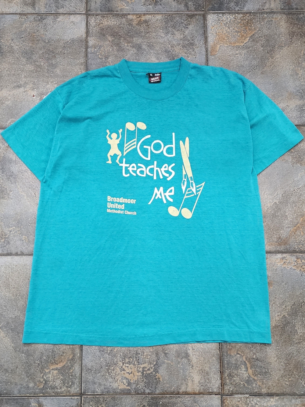 Vintage 90s God Teaches Me XL Jesus Christian Religion Single Stitch T Shirt